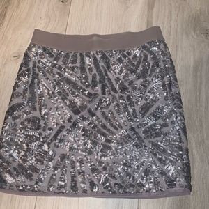 BCBG skirt silver sequin